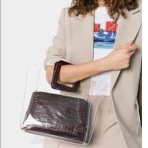 STAUD Shirley leather and pvc tote bag